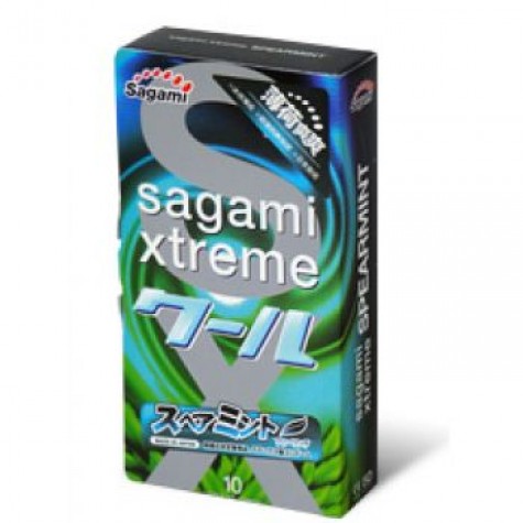 Презервативы Sagami Xtreme Mint с ароматом мяты - 10 шт.